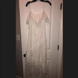 White Lace Midi Dress